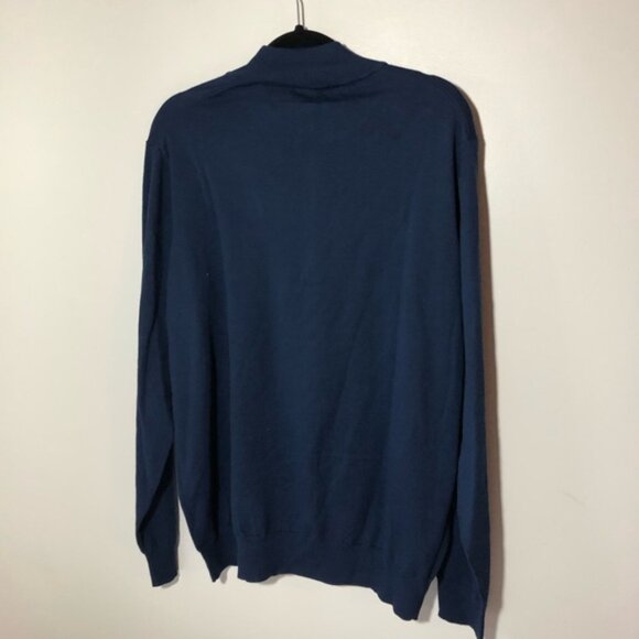 Faherty NWT movement quarter zip collared sweater marine blue Heather mens XL - Picture 2 of 8